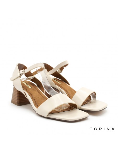 sandalia tacón ancho beige