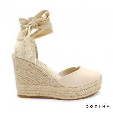 alpargata BEIGE con cuña alta