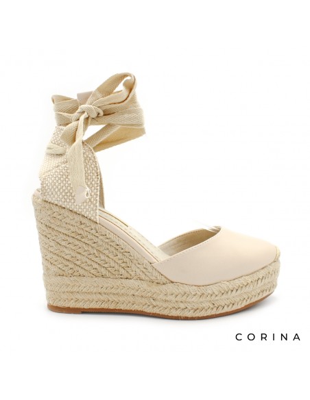alpargata BEIGE con cuña alta
