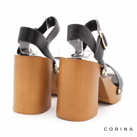 sandalias negras tacón plataforma