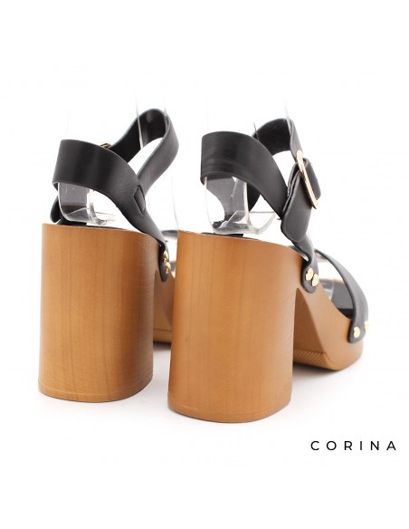 sandalias negras tacón plataforma