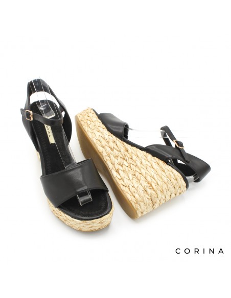 sandalias cuña rafia