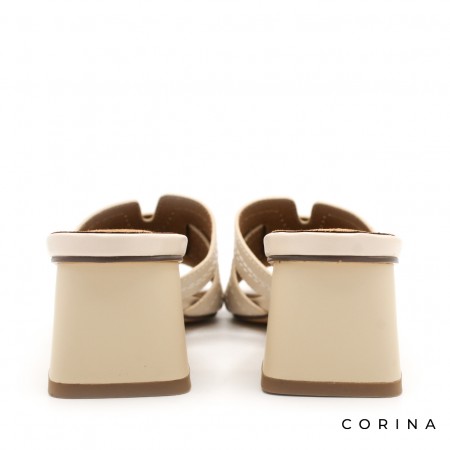 sandalia destalonada tacón cuadrado