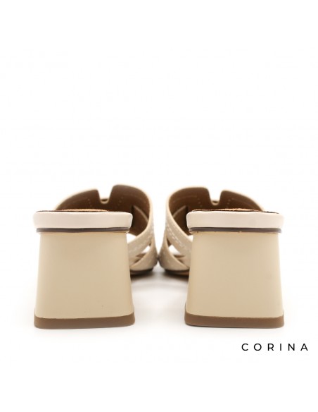 sandalia destalonada tacón cuadrado