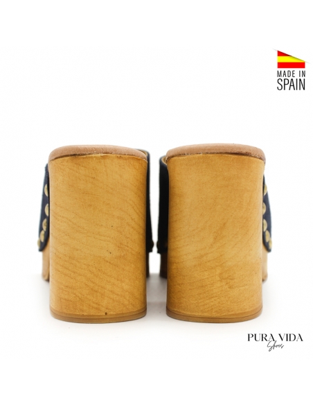 zueco abierto tacón mujer