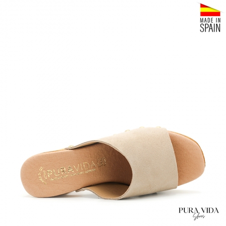 sandalia madera beige