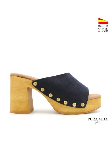 zueco abierto azul marino