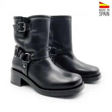 botines biker negros