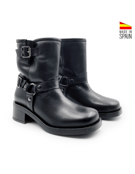 botines biker negros