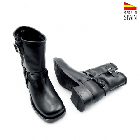 botin biker negro