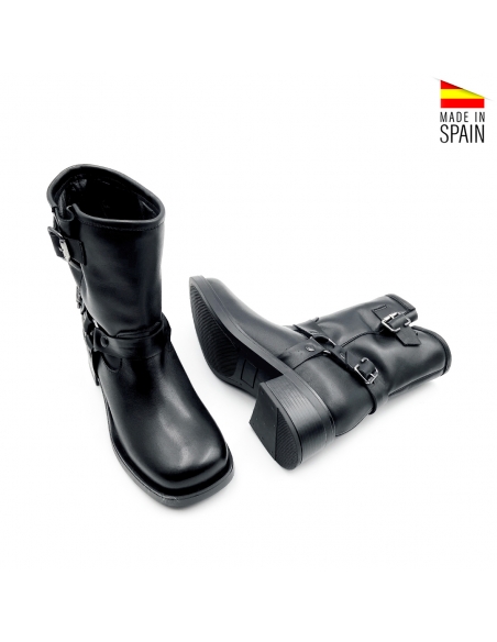 botin biker negro