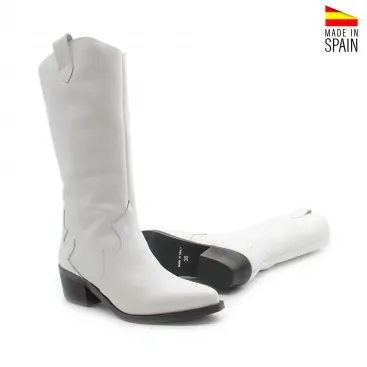 bota cowboy blanca