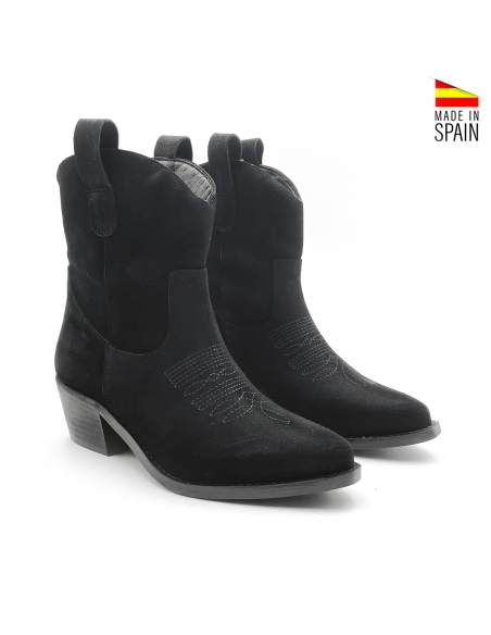 botines de tacon negro