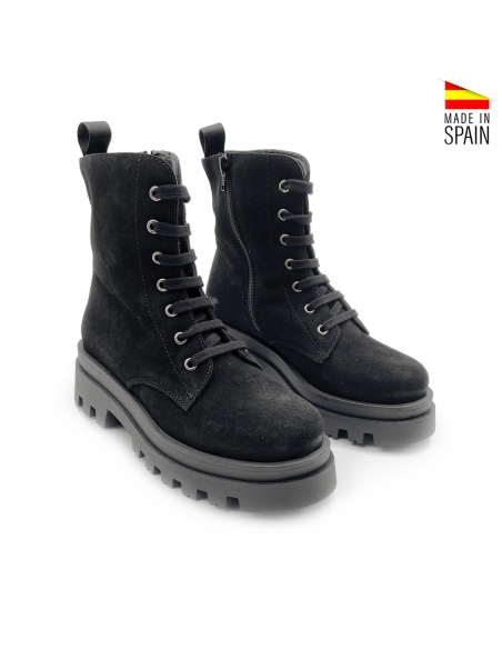 botin plataforma cordones