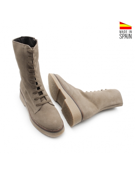 Botines Cordones Piel Mujer