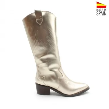 Botas piel Cowboy Doradas