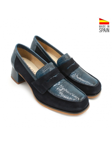 mocasin mujer azul marino