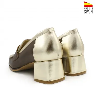 mocasines mujer dorados