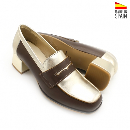 Mocasines Mujer Pitillos Zapatillas Color Cuero Piel Mujer Con