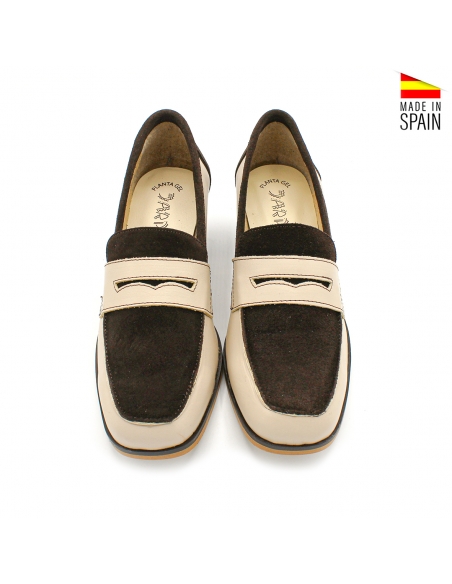 mocasines ante marron mujer