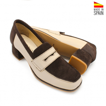 mocasines marrones mujer piel