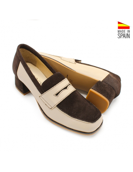 mocasines marrones mujer piel