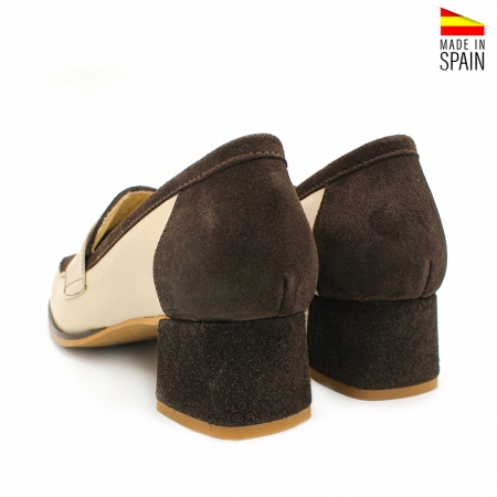 mocasin piel marron mujer