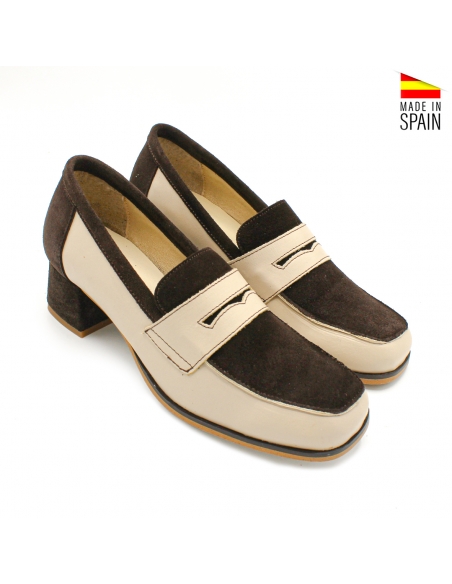 mocasines marrones mujer ante