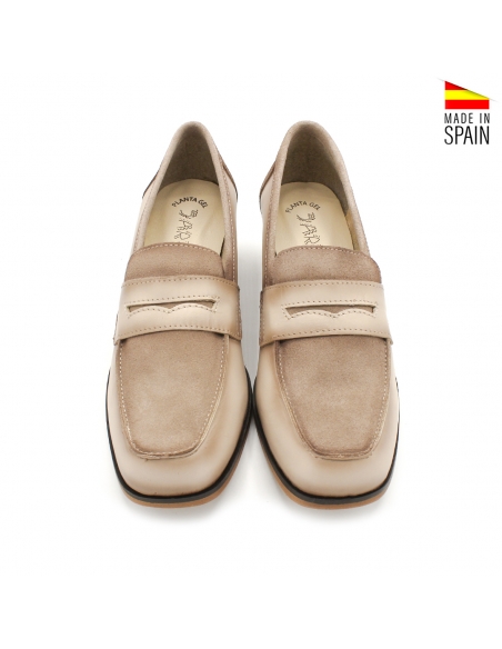 mocasines mujer ante beige