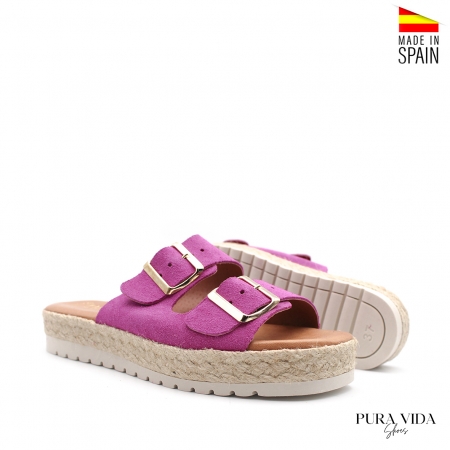 Sandalias Fucsia Plataforma esparto