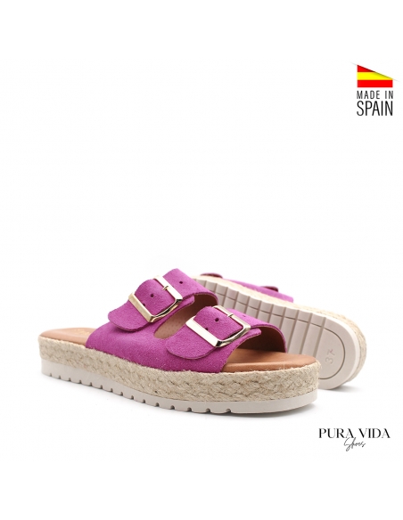 Sandalias Fucsia Plataforma esparto
