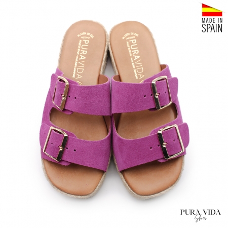 Chancla Plataforma Chanclas Hebillas Sandalia Con Dos Hebillas Y