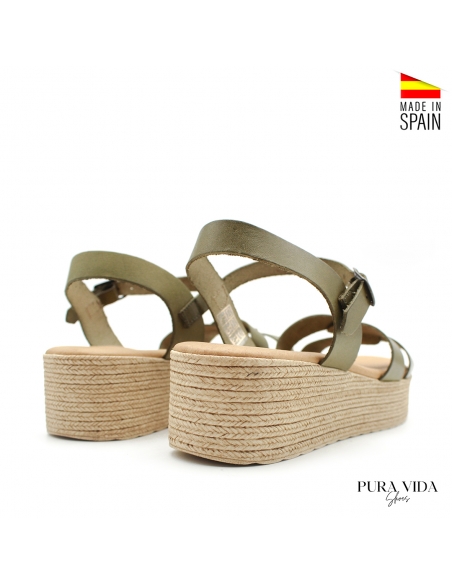 sandalias verdes plataforma