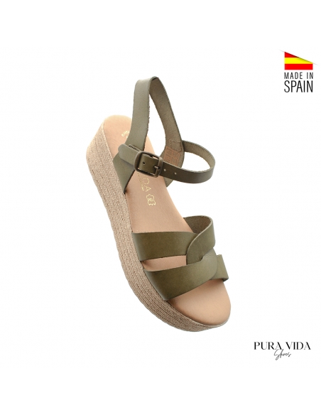 sandalias de plataforma verdes