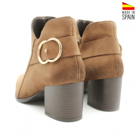 Botín tobillero piel con tacón