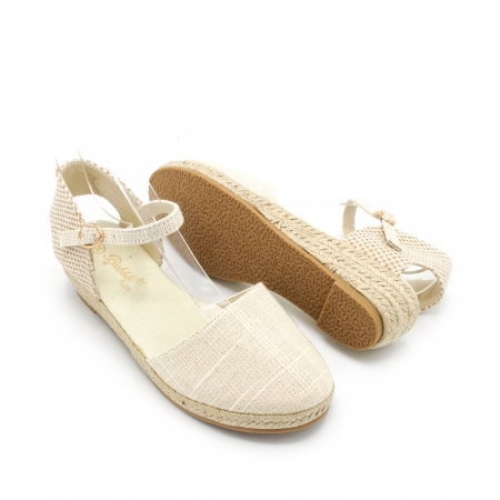 alpargata con cuña niña color beige