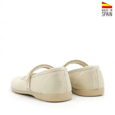 merceditas beige de lona niña