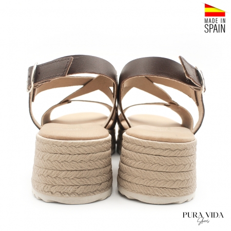 sandalias marrones de cuña