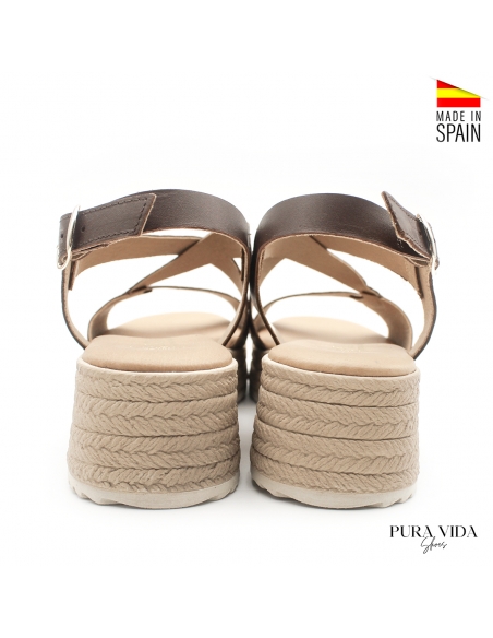 sandalias marrones de cuña