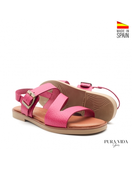 Sandalia Plana Piel rosa