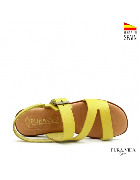 Sandalias Amarillas piel mujer