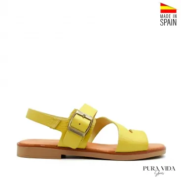 Sandalias Amarillas Mujer