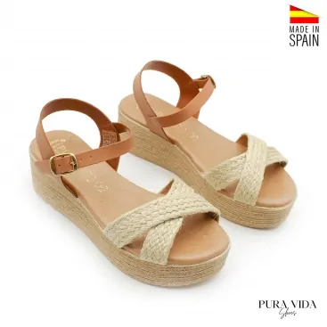 Sandalias Mujer Esparto plataforma