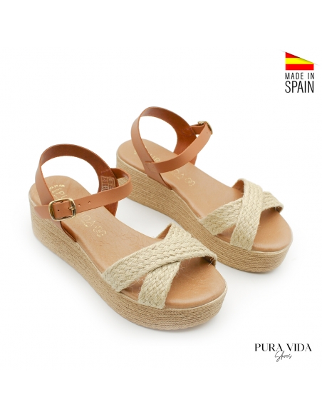 Sandalias Mujer Esparto plataforma
