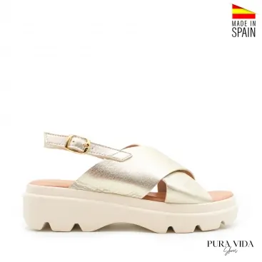 Sandalias de Plataforma Doradas