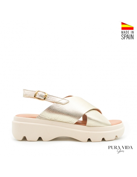 Sandalias de Plataforma Doradas