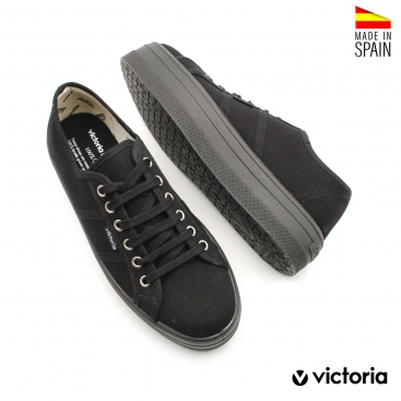 zapatillas lona victoria negras