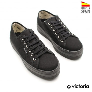 zapatillas victoria negras lona