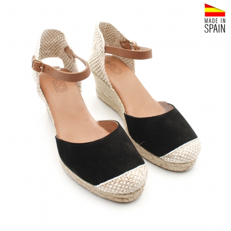 Esparteñas piel Negras mujer