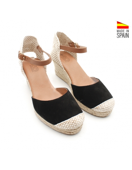 Esparteñas piel Negras mujer